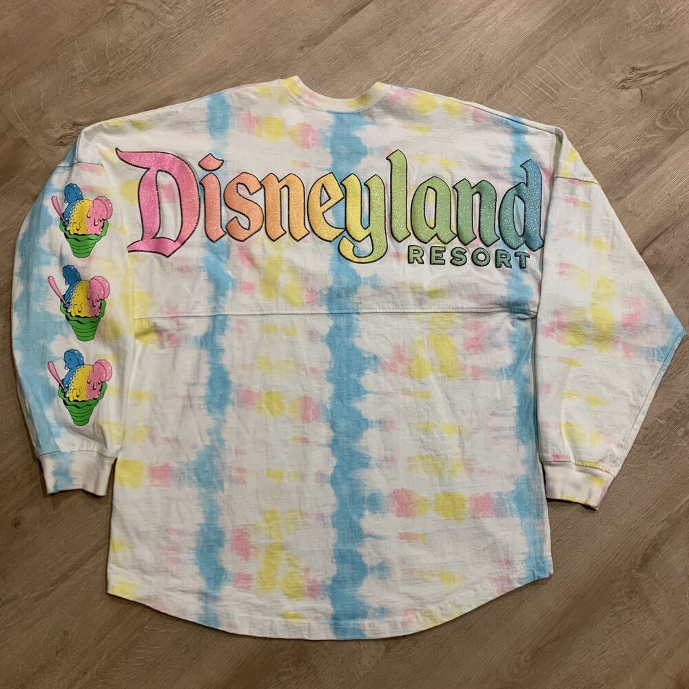 Disney Disneyland Shaved Ice Eats Spirit Jersey Adult Medium M Tie Dye Rainbow